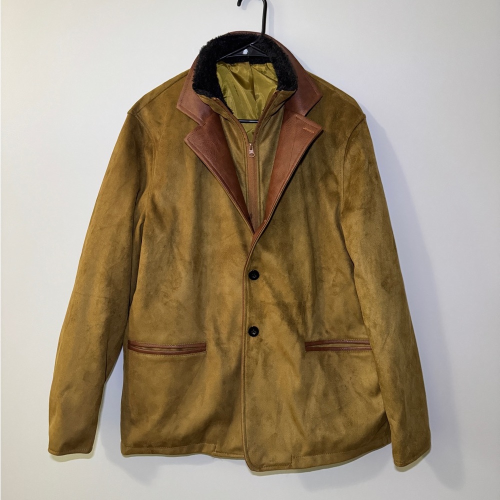 Men's Tan Faux Suede Jacket